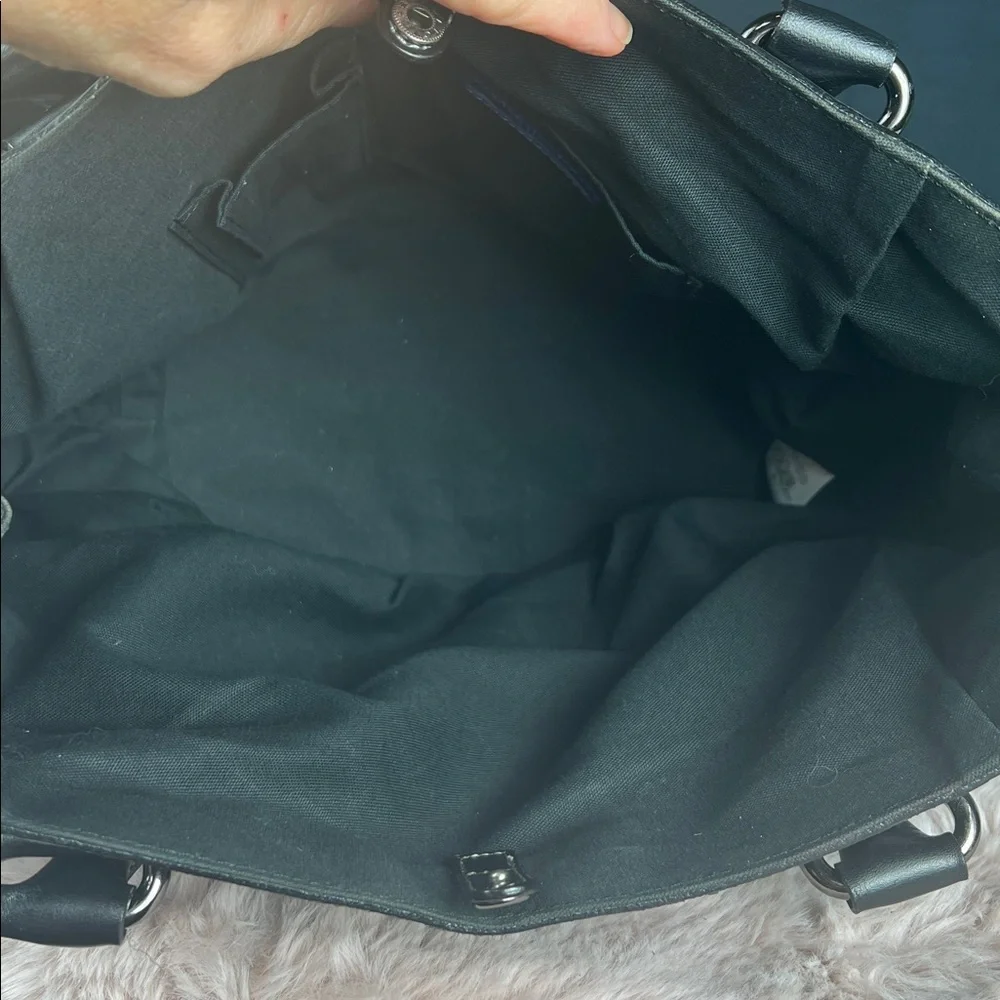 Burberry Blue Label Black Waxed Denim Handbag - Picture 10 of 10